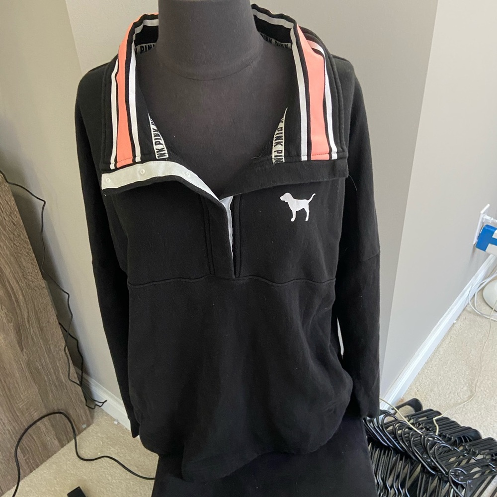 Victoria Secret Pink quarter zip with buttons